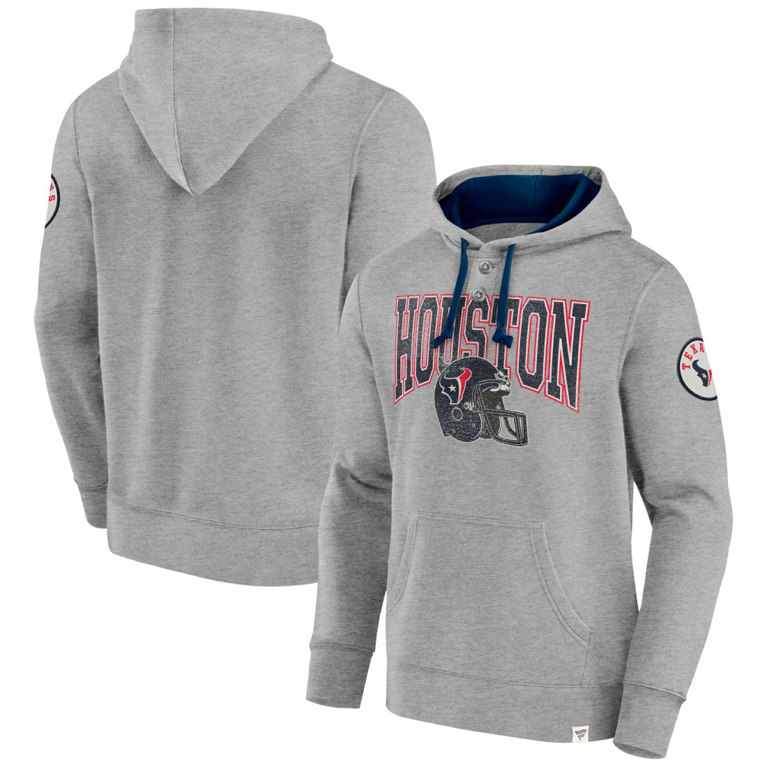 Houston Texans Label Maker Pullover Hoodie - Heather Gray Hoodies
