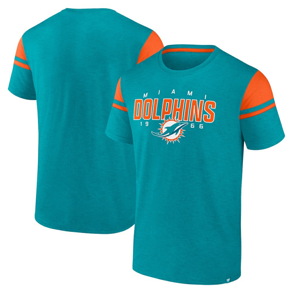 Miami Dolphins Old School Play Slub T-Shirt - Aqua T-shirts