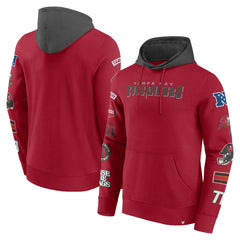 Tampa Bay Buccaneers Patched Out Pullover Hoodie - Red/Pewter Hoodies