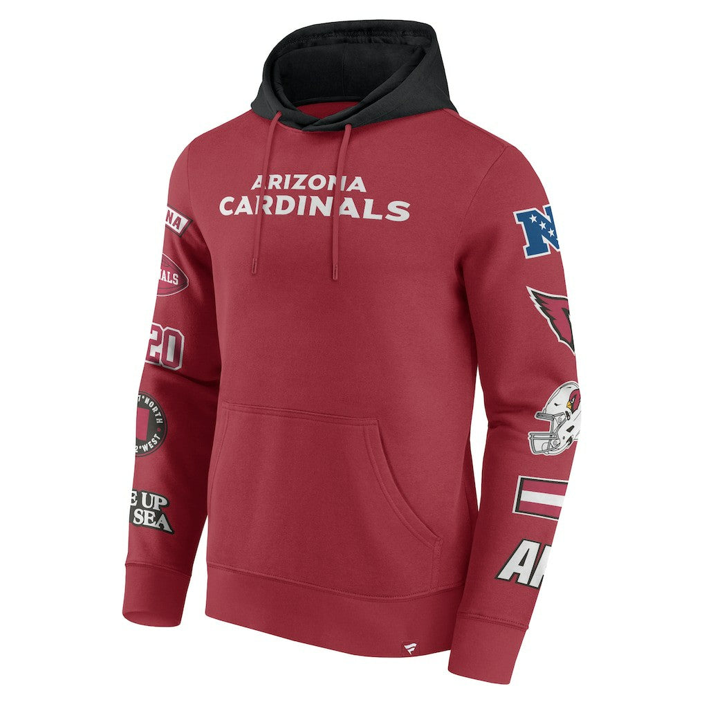 Arizona Cardinals Patched Out Pullover Hoodie - Cardinal/Black Hoodies