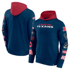 Houston Texans Patched Out Pullover Hoodie - Navy/Cardinal Hoodies