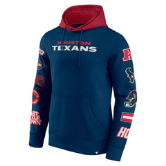 Houston Texans Patched Out Pullover Hoodie - Navy/Cardinal Hoodies