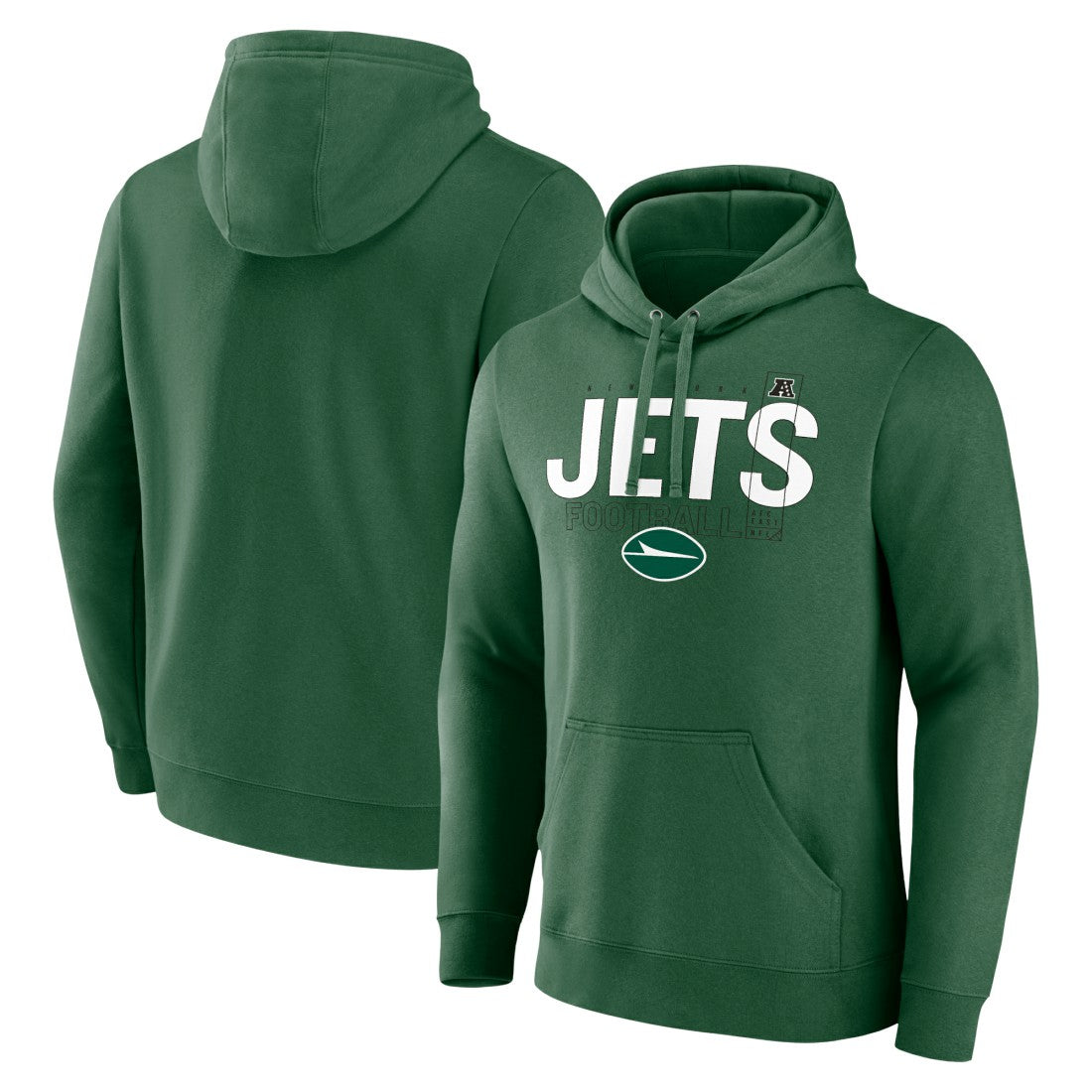 New York Jets Pylon Outline Pullover Hoodie - Green Hoodies