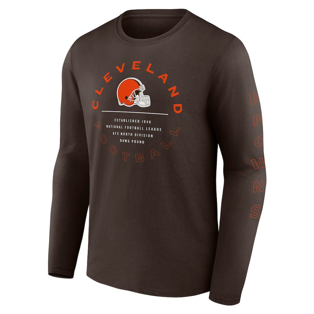 Cleveland Browns Stat Sheet Long Sleeve T-Shirt - Brown T-shirts