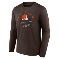 Cleveland Browns Stat Sheet Long Sleeve T-Shirt - Brown T-shirts