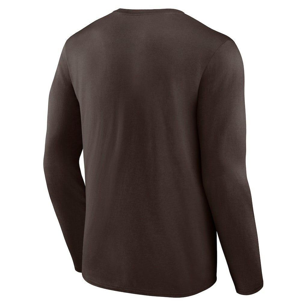 Cleveland Browns Stat Sheet Long Sleeve T-Shirt - Brown T-shirts