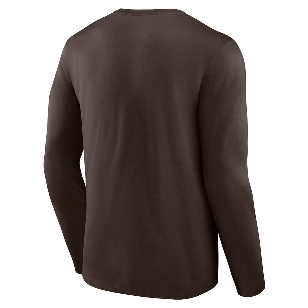 Cleveland Browns Stat Sheet Long Sleeve T-Shirt - Brown T-shirts
