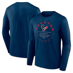 Houston Texans Stat Sheet Long Sleeve T-Shirt - Navy T-shirts