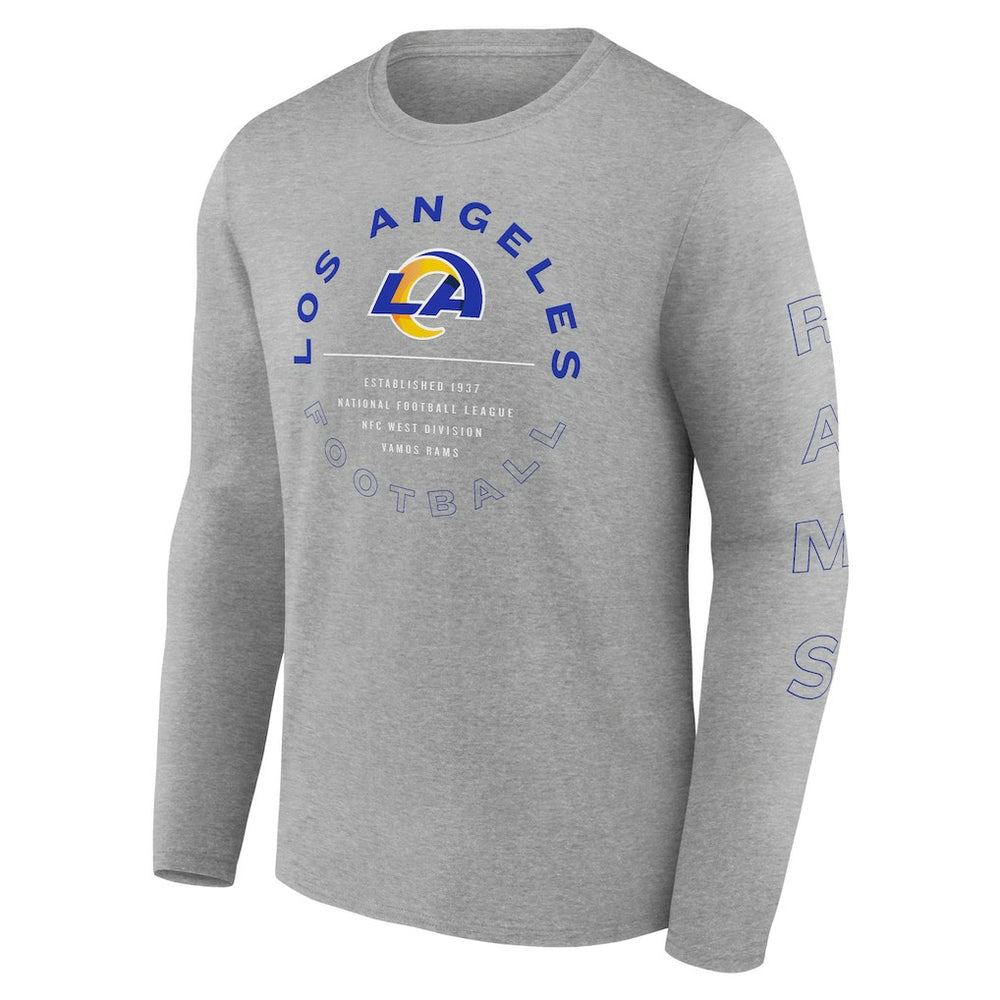 Los Angeles Rams Stat Sheet Long Sleeve T-Shirt - Heather Gray T-shirts