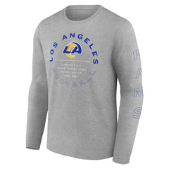 Los Angeles Rams Stat Sheet Long Sleeve T-Shirt - Heather Gray T-shirts
