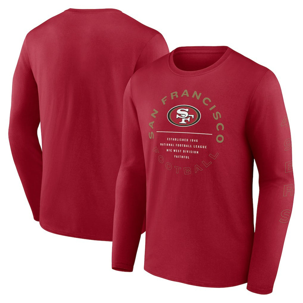 San Francisco 49ers Stat Sheet Long Sleeve T-Shirt - Scarlet T-shirts