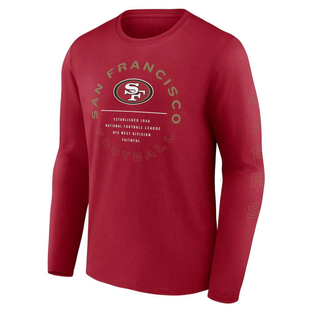 San Francisco 49ers Stat Sheet Long Sleeve T-Shirt - Scarlet T-shirts