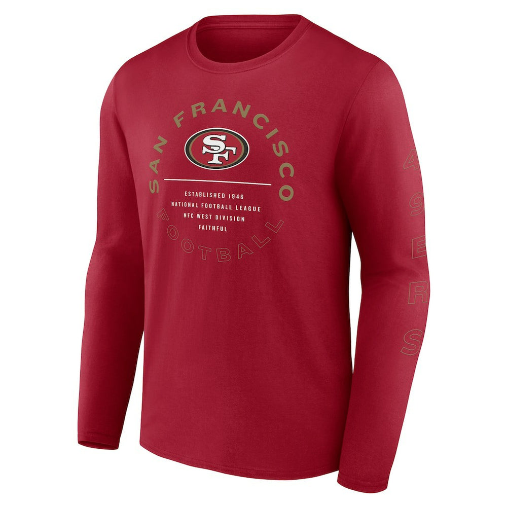 San Francisco 49ers Stat Sheet Long Sleeve T-Shirt - Scarlet T-shirts