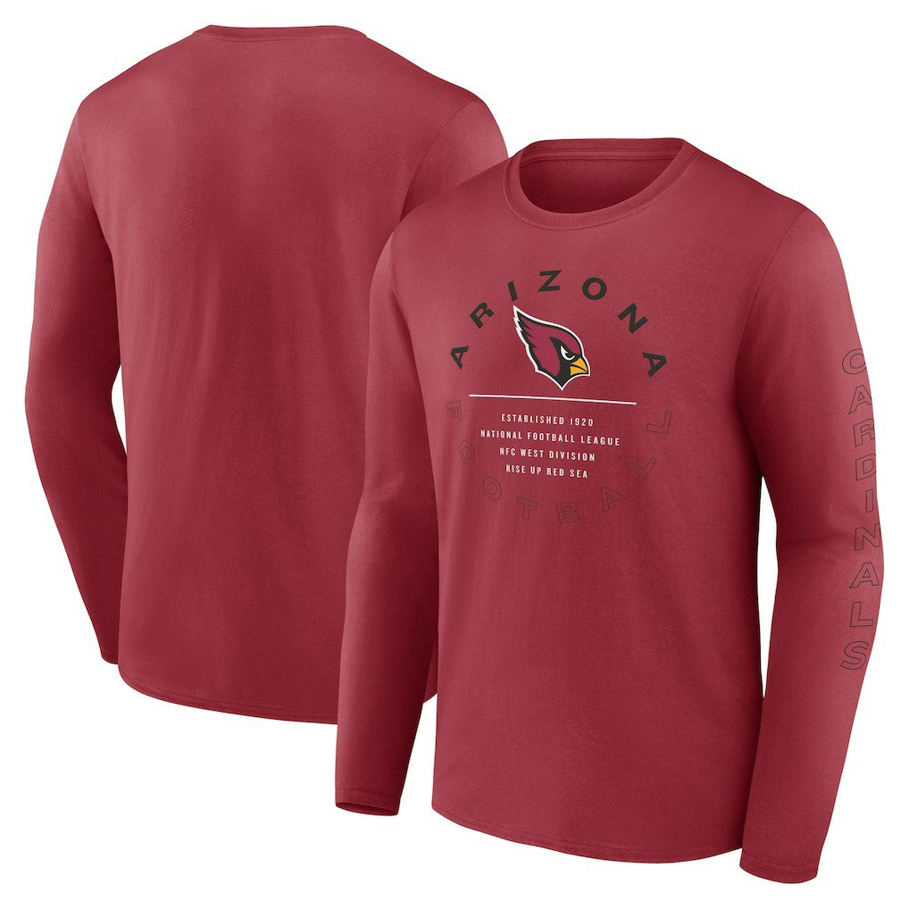 Arizona Cardinals Stat Sheet Long Sleeve T-Shirt - Cardinal T-shirts