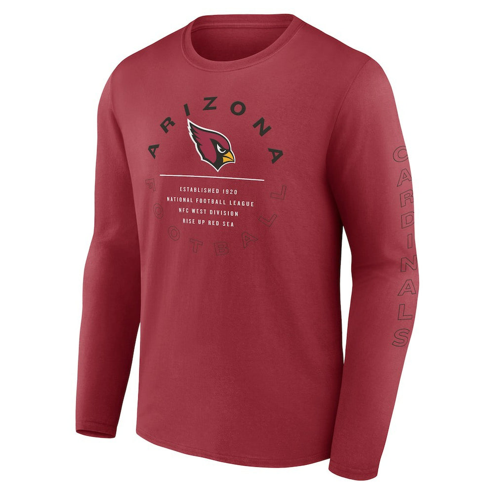 Arizona Cardinals Stat Sheet Long Sleeve T-Shirt - Cardinal T-shirts