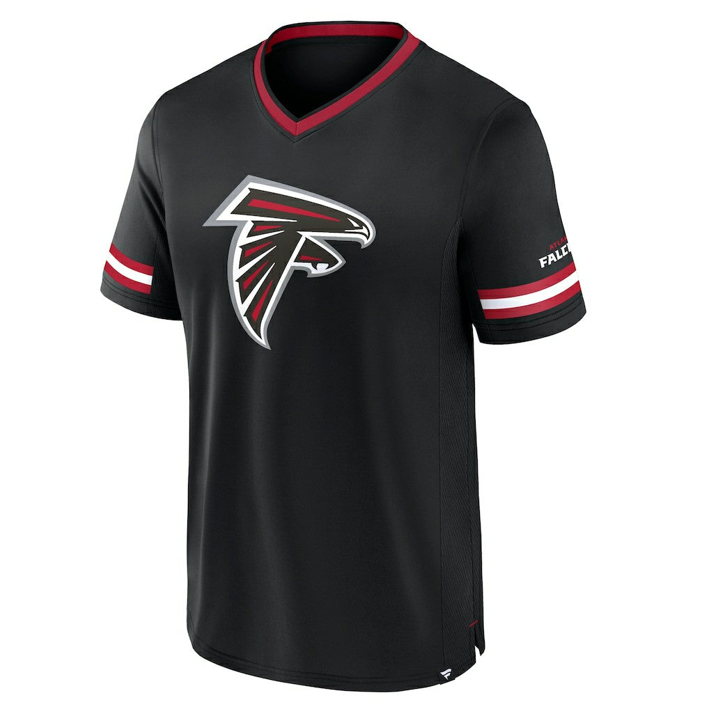 Atlanta Falcons Stripe Stacking T-Shirt - Black T-shirts