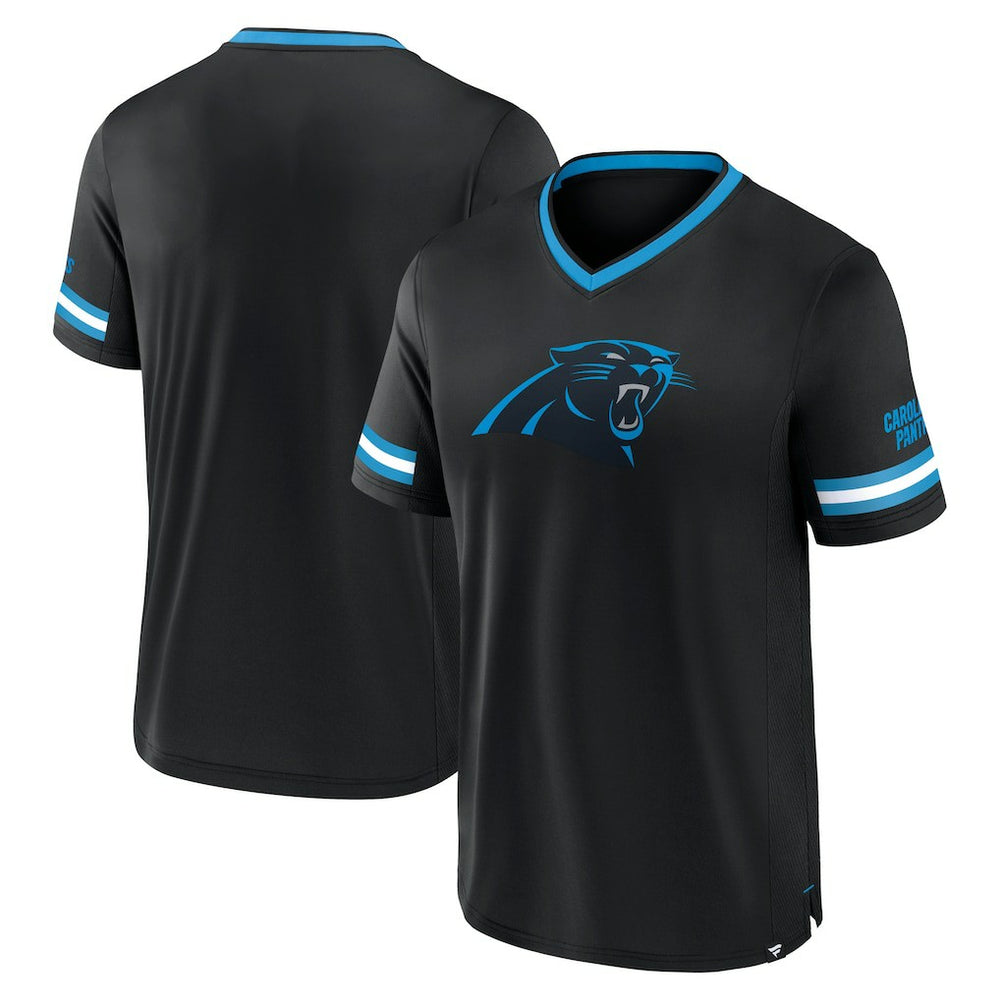 Carolina Panthers Stripe Stacking T-Shirt - Black T-shirts