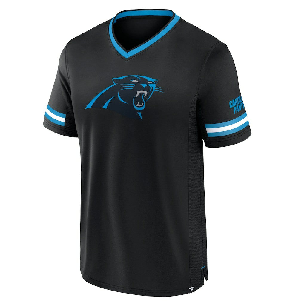 Carolina Panthers Stripe Stacking T-Shirt - Black T-shirts