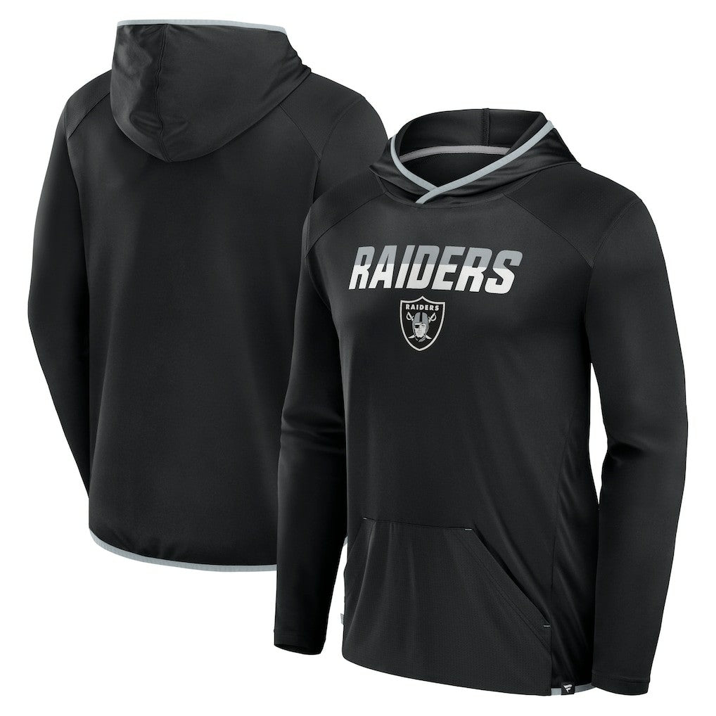 Las Vegas Raiders Transitional Defender Hoodie Long Sleeve T-Shirt - Black Hoodies