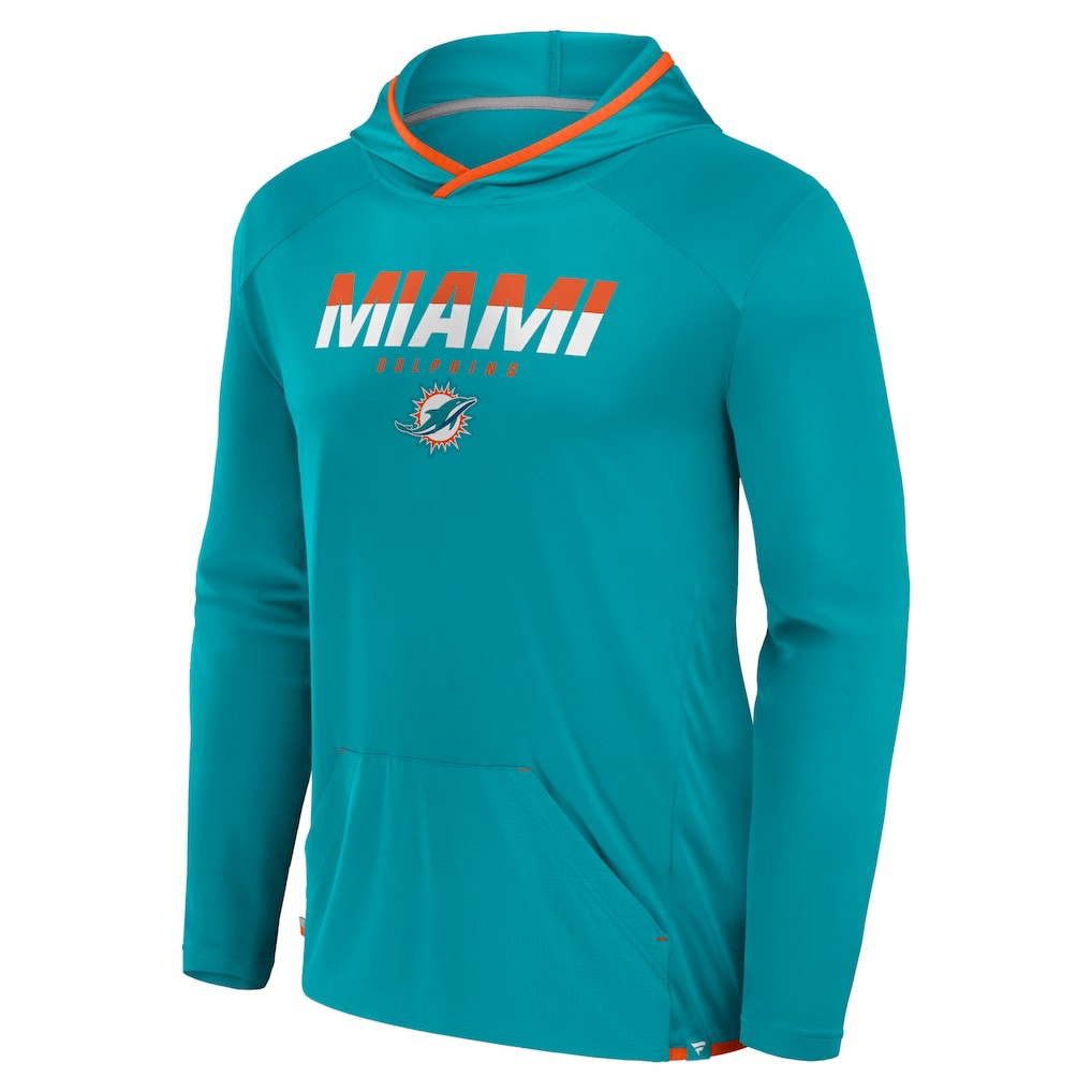 Miami Dolphins Transitional Defender Hoodie Long Sleeve T-Shirt - Aqua Hoodies
