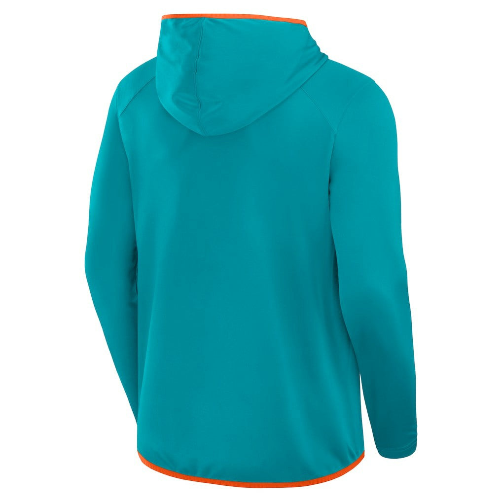 Miami Dolphins Transitional Defender Hoodie Long Sleeve T-Shirt - Aqua Hoodies