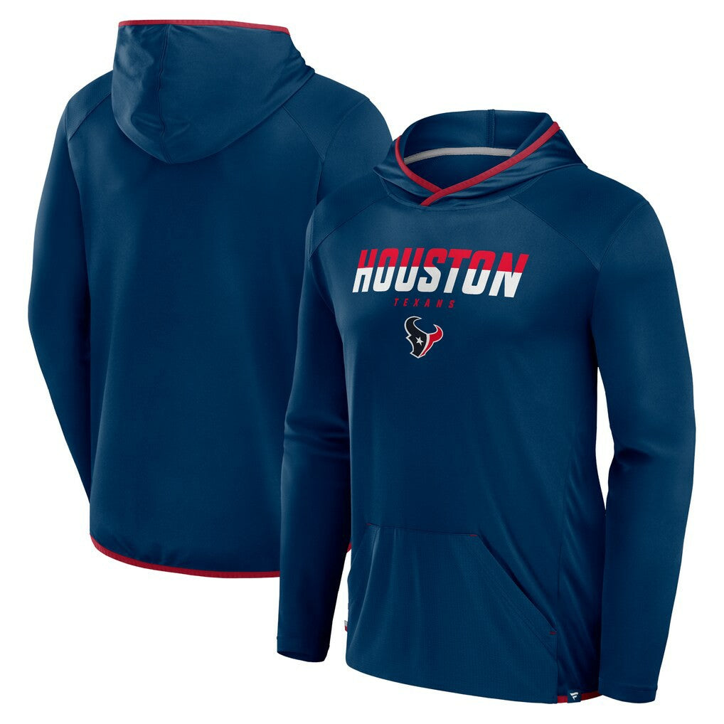 Houston Texans Transitional Defender Hoodie Long Sleeve T-Shirt - Navy Hoodies