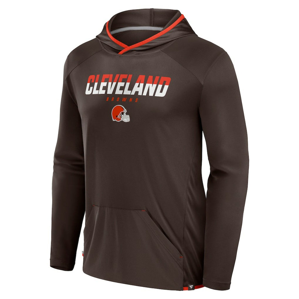 Cleveland Browns Transitional Defender Hoodie Long Sleeve T-Shirt - Brown Hoodies