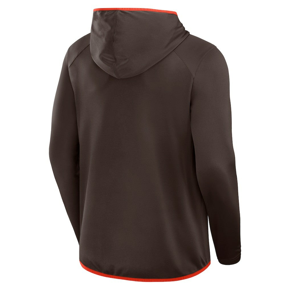 Cleveland Browns Transitional Defender Hoodie Long Sleeve T-Shirt - Brown Hoodies