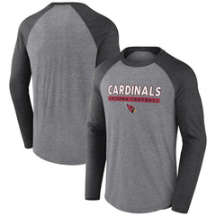 Arizona Cardinals Tri-Blend Raglan Long Sleeve T-Shirt - Heather Gray/Charcoal T-shirts