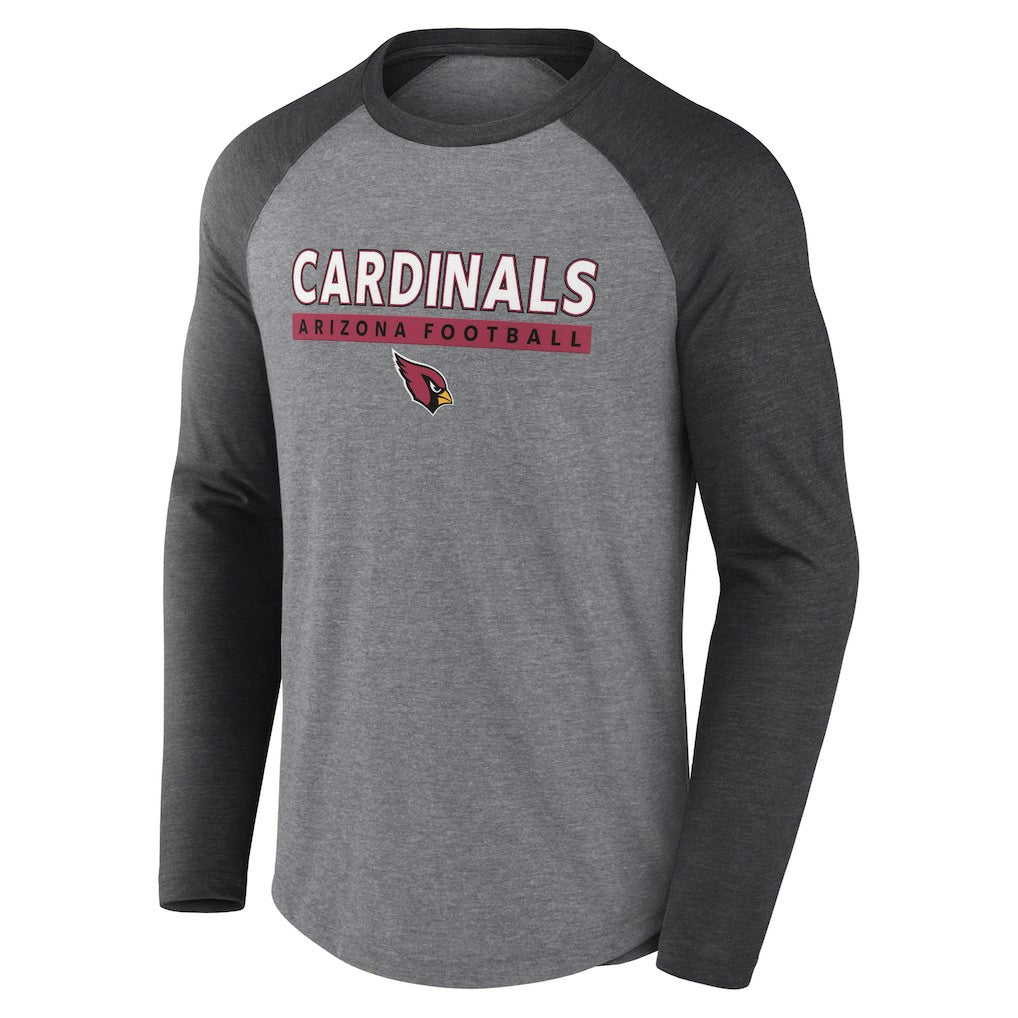 Arizona Cardinals Tri-Blend Raglan Long Sleeve T-Shirt - Heather Gray/Charcoal T-shirts