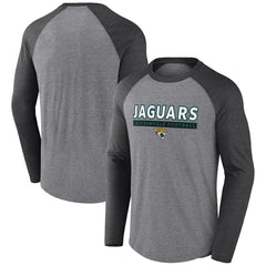 Jacksonville Jaguars Tri-Blend Raglan Long Sleeve T-Shirt - Heather Gray/Charcoal T-shirts