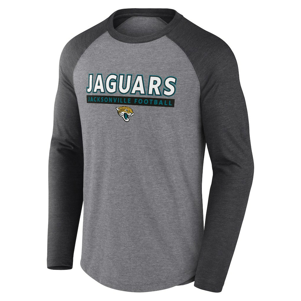 Jacksonville Jaguars Tri-Blend Raglan Long Sleeve T-Shirt - Heather Gray/Charcoal T-shirts