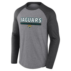 Jacksonville Jaguars Tri-Blend Raglan Long Sleeve T-Shirt - Heather Gray/Charcoal T-shirts