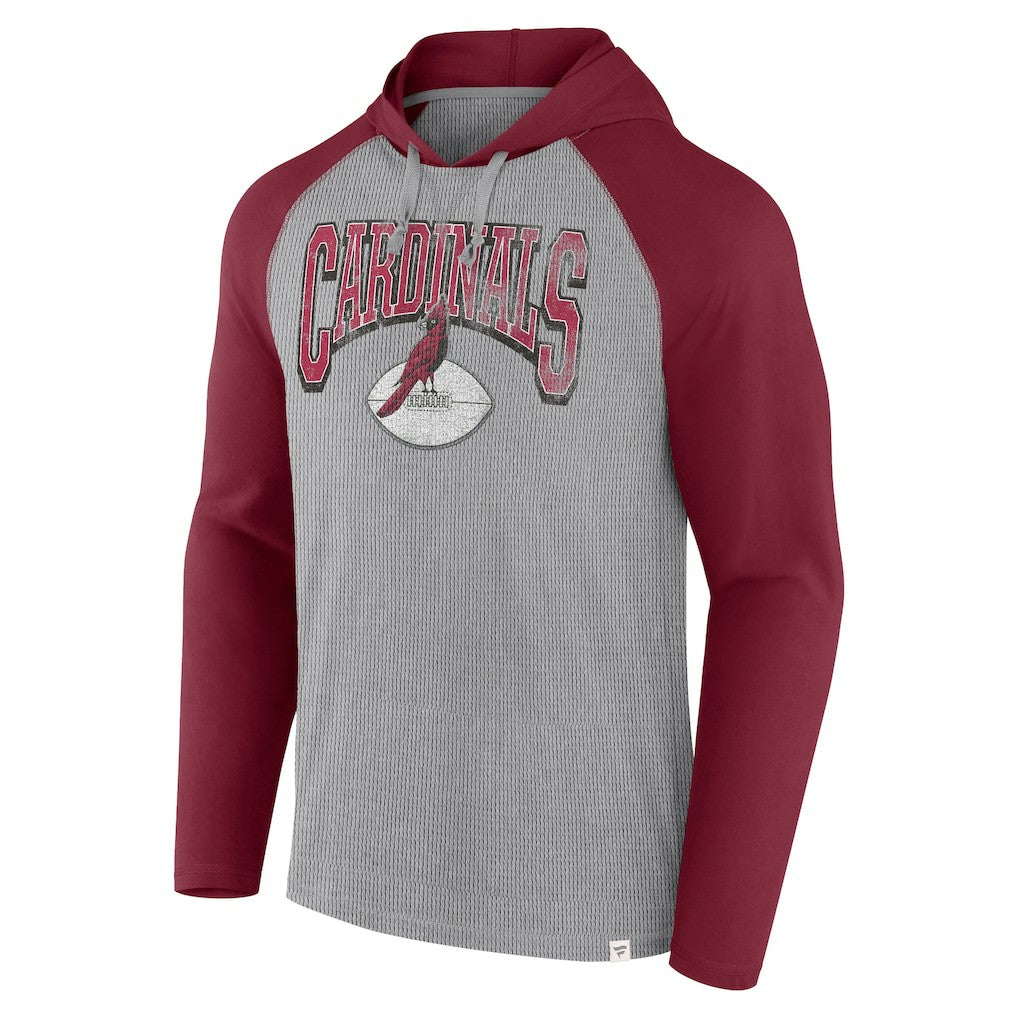 Arizona Cardinals Under Center Long Sleeve Hoodie T-Shirt - Gray/Cardinal Hoodies