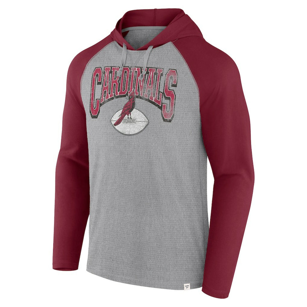 Arizona Cardinals Under Center Long Sleeve Hoodie T-Shirt - Gray/Cardinal Hoodies