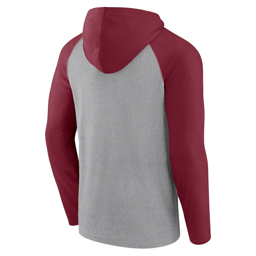 Arizona Cardinals Under Center Long Sleeve Hoodie T-Shirt - Gray/Cardinal Hoodies