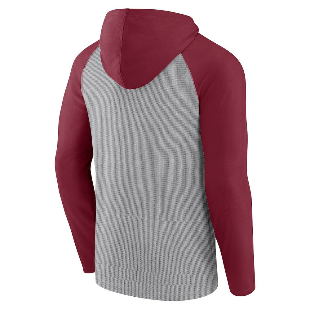 Arizona Cardinals Under Center Long Sleeve Hoodie T-Shirt - Gray/Cardinal Hoodies