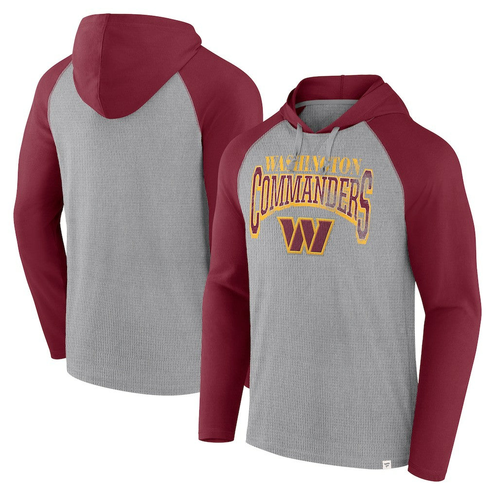 Washington Commanders Under Center Long Sleeve Hoodie T-Shirt - Gray/Burgundy Hoodies