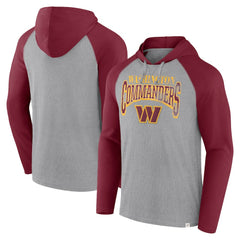 Washington Commanders Under Center Long Sleeve Hoodie T-Shirt - Gray/Burgundy Hoodies