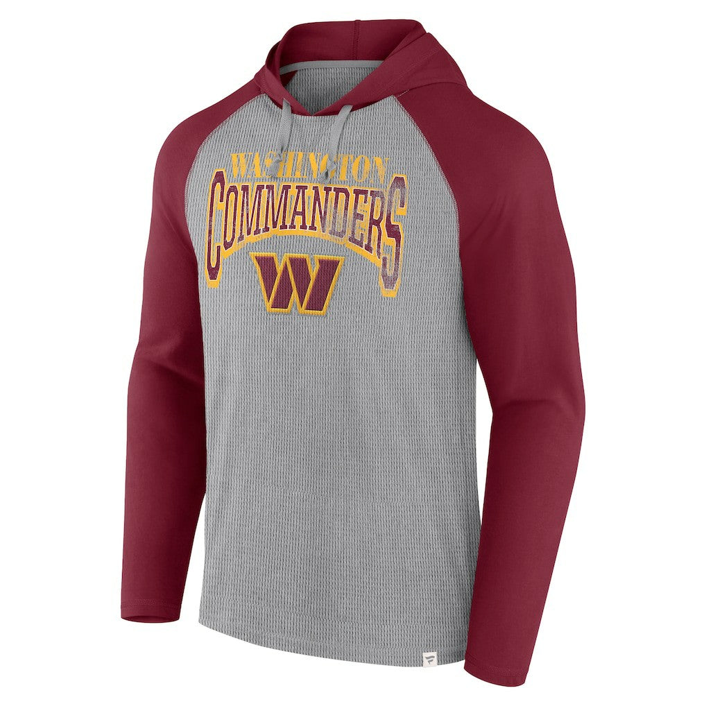 Washington Commanders Under Center Long Sleeve Hoodie T-Shirt - Gray/Burgundy Hoodies