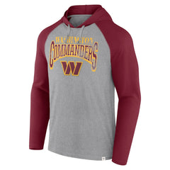 Washington Commanders Under Center Long Sleeve Hoodie T-Shirt - Gray/Burgundy Hoodies