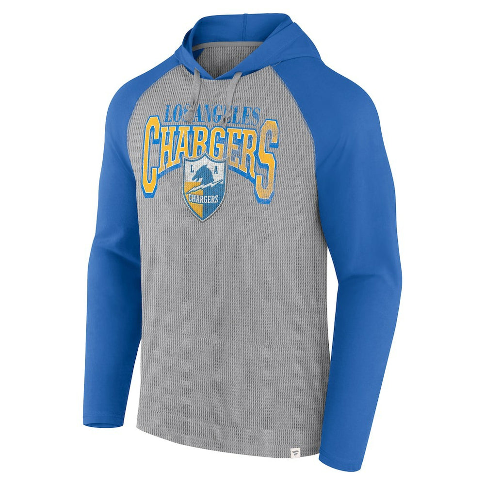 Los Angeles Chargers Under Center Long Sleeve Hoodie T-Shirt - Gray/Powder Blue Hoodies
