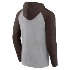 Cleveland Browns Under Center Long Sleeve Hoodie T-Shirt - Gray/Brown Hoodies