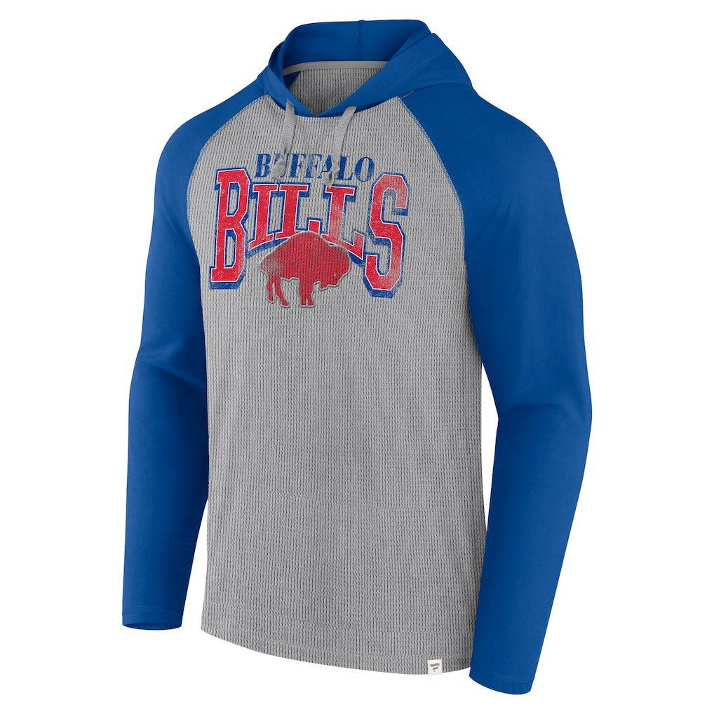 Buffalo Bills Under Center Long Sleeve Hoodie T-Shirt - Gray/Royal Hoodies