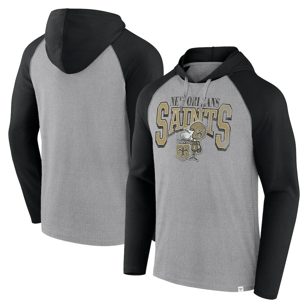 New Orleans Saints Under Center Long Sleeve Hoodie T-Shirt - Gray/Black Hoodies