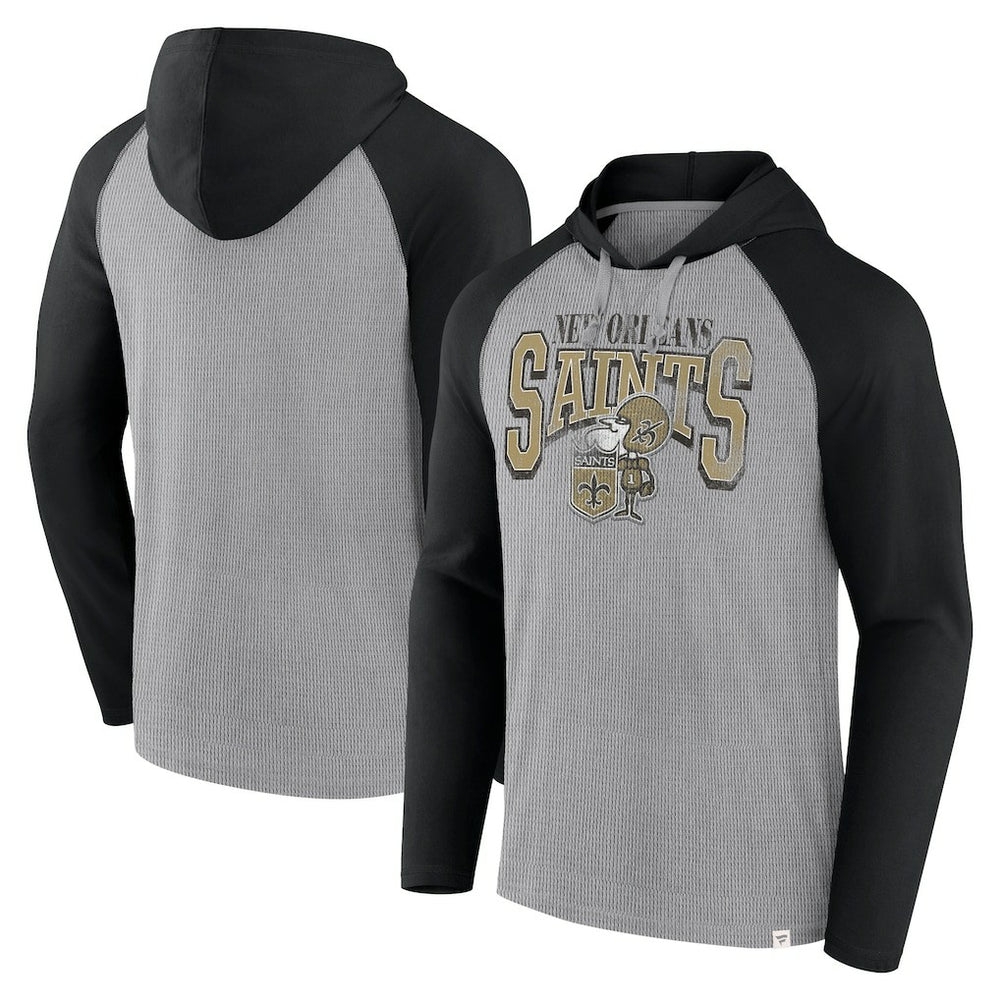 New Orleans Saints Under Center Long Sleeve Hoodie T-Shirt - Gray/Black Hoodies