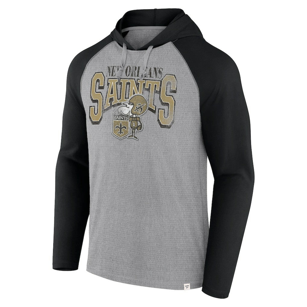 New Orleans Saints Under Center Long Sleeve Hoodie T-Shirt - Gray/Black Hoodies