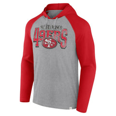 San Francisco 49ers Under Center Long Sleeve Hoodie T-Shirt - Gray/Scarlet Hoodies