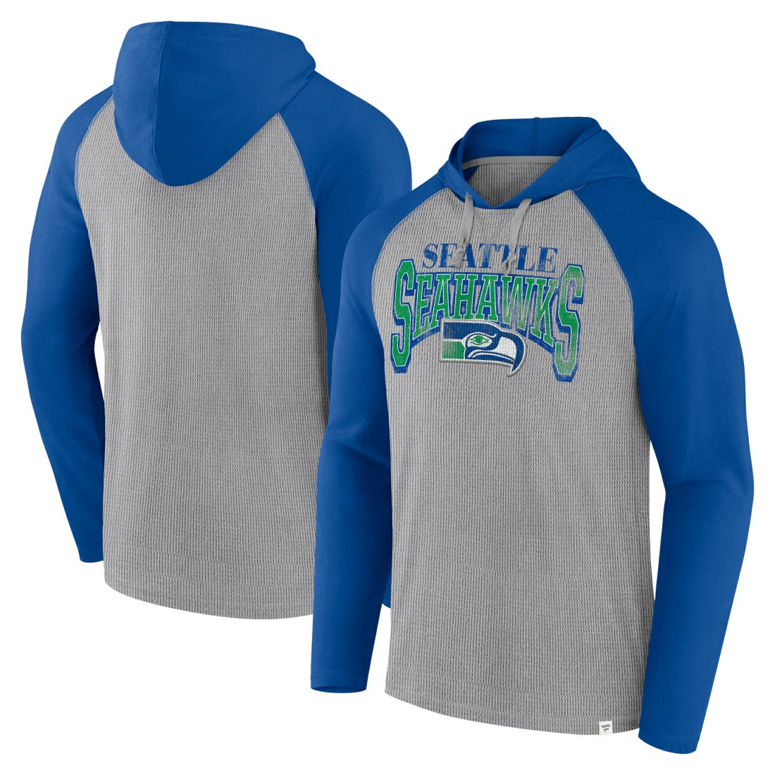 Seattle Seahawks Under Center Long Sleeve Hoodie T-Shirt - Gray/Royal Hoodies