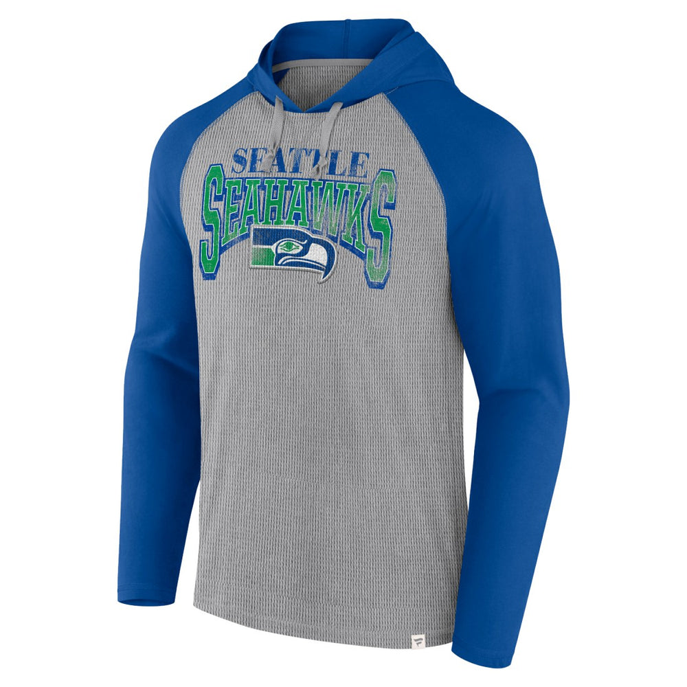 Seattle Seahawks Under Center Long Sleeve Hoodie T-Shirt - Gray/Royal Hoodies